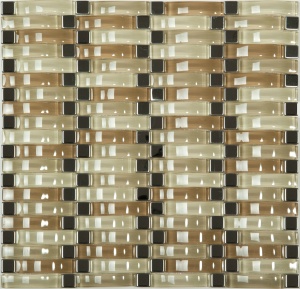 Мозаика S-813 стекло металл (10х15х60) 310х313