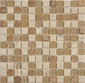 Мозаика S-801 камень стекло (23х23х8) 298х298